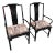 1970s Pair of Black Painted Cushioned Kings Dining Asian Ming Chairs For Sale