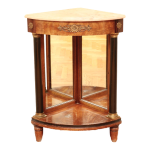 Antique Neoclassical Style Marble Top Corner Table