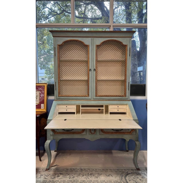 Early 21st Century Minton Spidell French Louis XV Secretary Desk Cabinet For Sale - Image 5 of 16