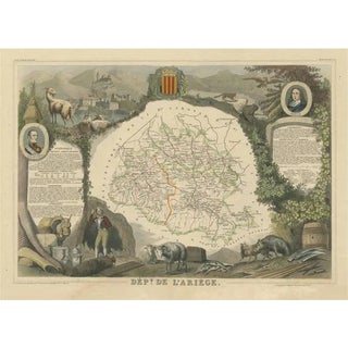 Map of the French Department of Ariège For Sale