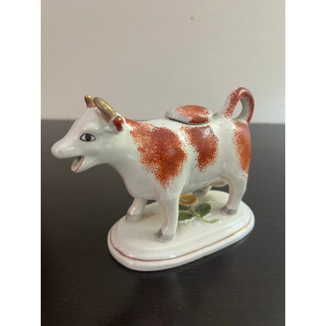 Antique Staffordshire Cow Form Figural Creamer, Circa 1860's For Sale - Image 11 of 12