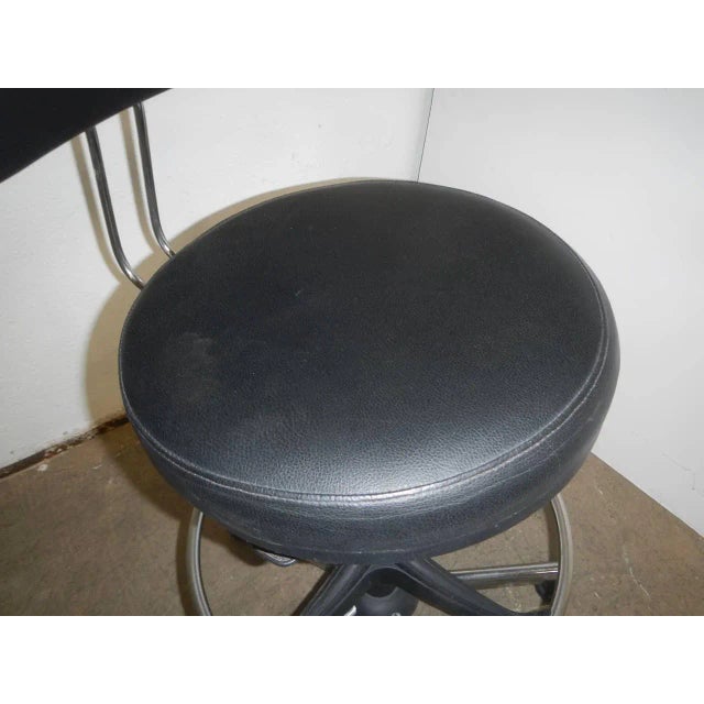 Black Swivel Stool with Backrest For Sale - Image 8 of 10
