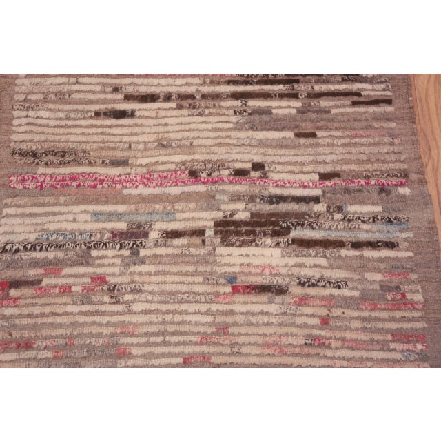 Tan Nazmiyal Collection Wool Modern Hall Runner Rug 3 ft 4 in x 9 ft 6 in For Sale - Image 8 of 9