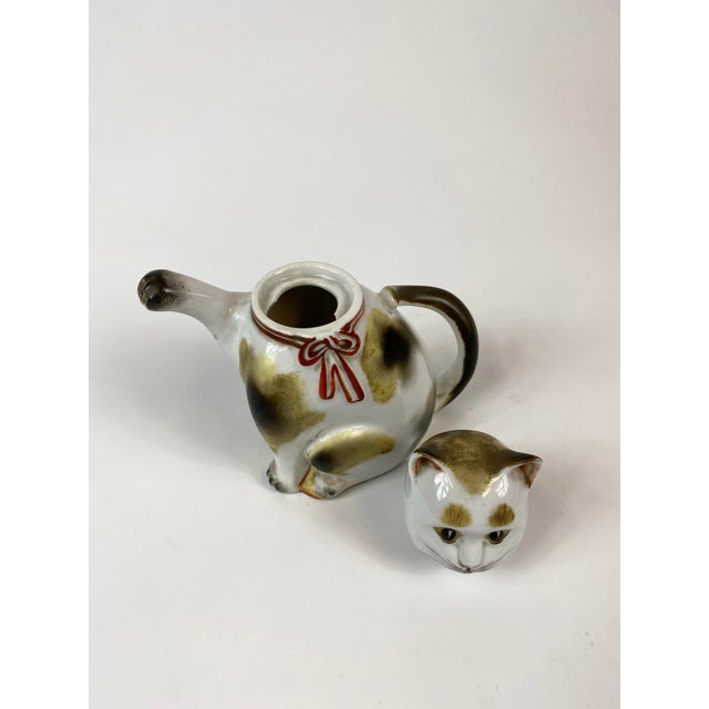 1920s 1920s Mid-Century Chinese Cat Teapot For Sale - Image 5 of 9