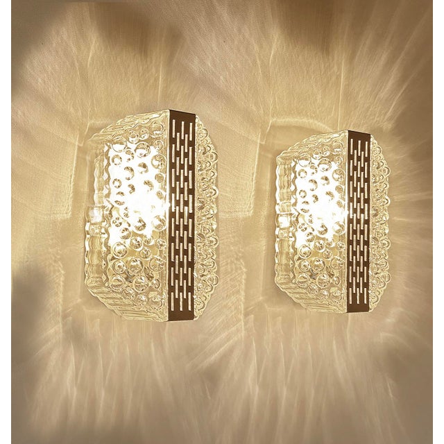 Vintage Bubble Glass and Chrome Sconces, 1970s, Set of 2 For Sale - Image 4 of 18