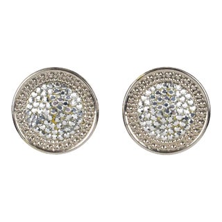 Richard Kerr Silver Crystal Clip Earrings - 2 Pieces For Sale