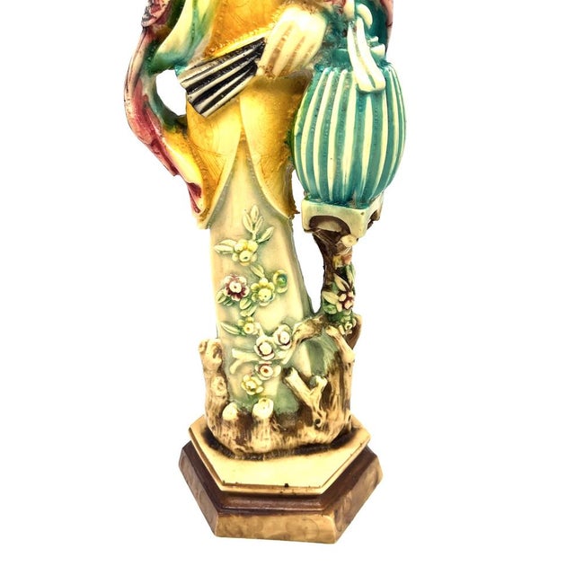 Large Vintage Chinoiserie Sculptural Figures in Resin, 1970s, Set of 2 For Sale - Image 13 of 18