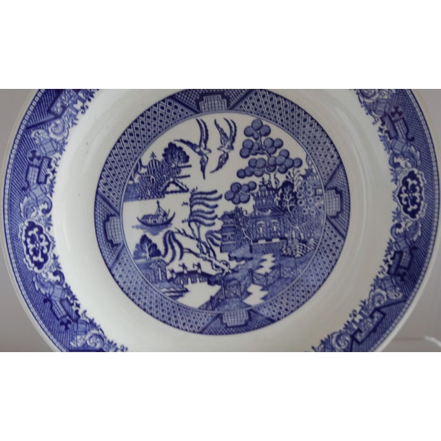 Mid 20th Century Mid 20th Century Spode Style Blue and White Ceramic Charger Plate For Sale - Image 5 of 9