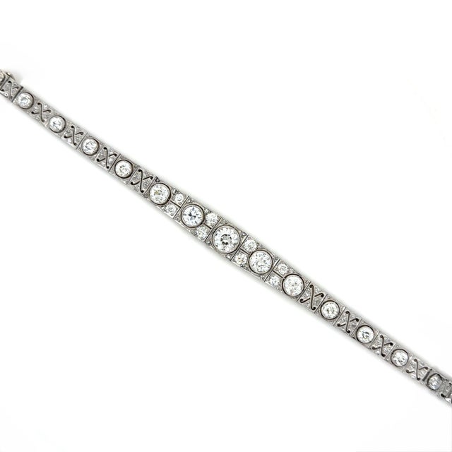 1920s 1920s Art Deco Diamond Bracelet, Platinum For Sale - Image 5 of 5