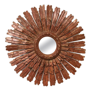 Mid Century Italian Red Starburst Mirror by Palladio