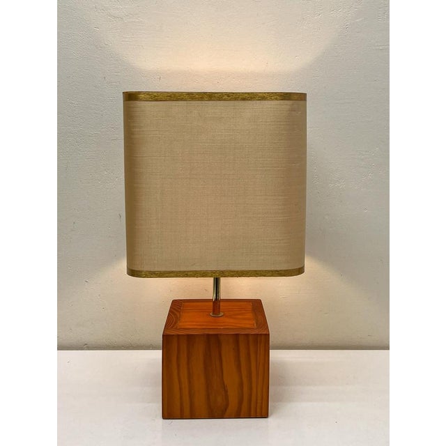 Mid-Century Teak Block Table Lamp Tarogo, Japan, 1980s For Sale - Image 10 of 16