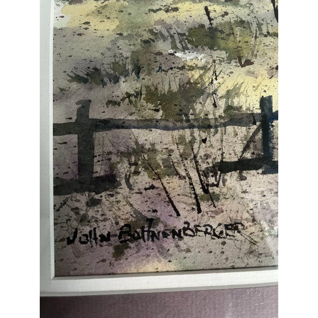 Green Watercolor Landscape by John Bohnenberger (1926-2012) For Sale - Image 8 of 9