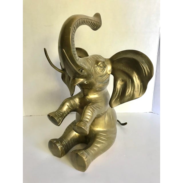 Vintage Brass Elephant For Sale - Image 4 of 7