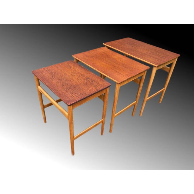 Nesting Tables by Hans J. Wegner for Andreas Tuck, Denmark, 1950s, Set of 3 For Sale - Image 10 of 18