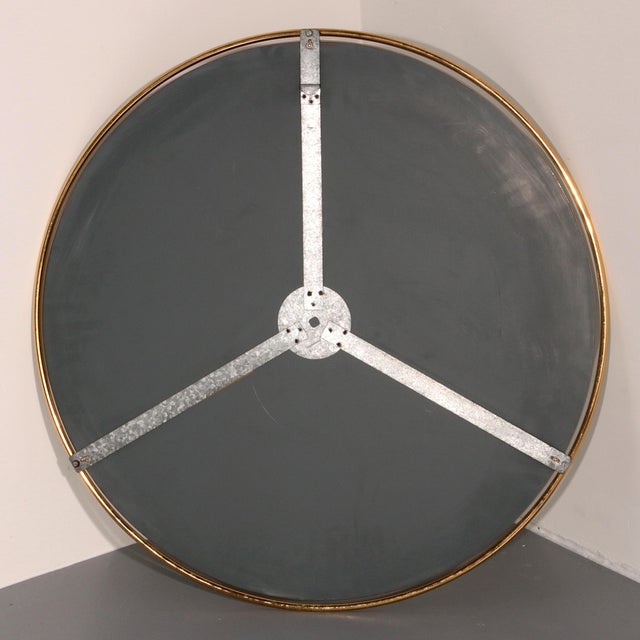 This exceptional solid brass wall mirror was designed and manufactured in Italy during the 1960s, a period defined by bold...