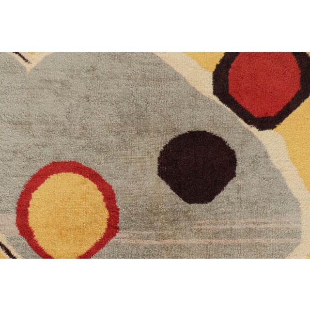 Traditional Vintage Zeki Müren Rug in Gold With Abstract Geometric Patterns | Rug & Kilim For Sale - Image 3 of 7