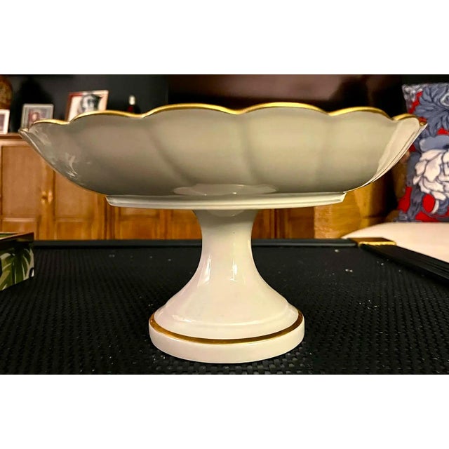 Metal Limoges France Gold Rose Dessert Server For Sale - Image 7 of 9