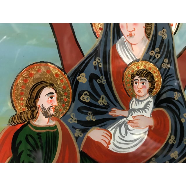 Reverse Glass Painting Of The Holy Family The Flight To Egypt