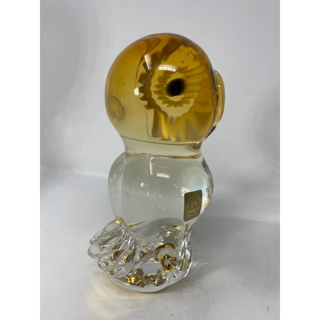 Traditional Amber Murano Glass Owl by Zanetti For Sale - Image 3 of 4