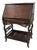 Vintage Mahogany Drop-Front Secretary Desk With Carved Gallery & Lower Shelf For Sale