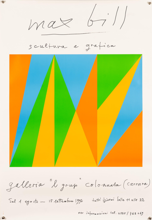 Sculpture and Graphics Original Exhibition Poster by Max Bill, 1992