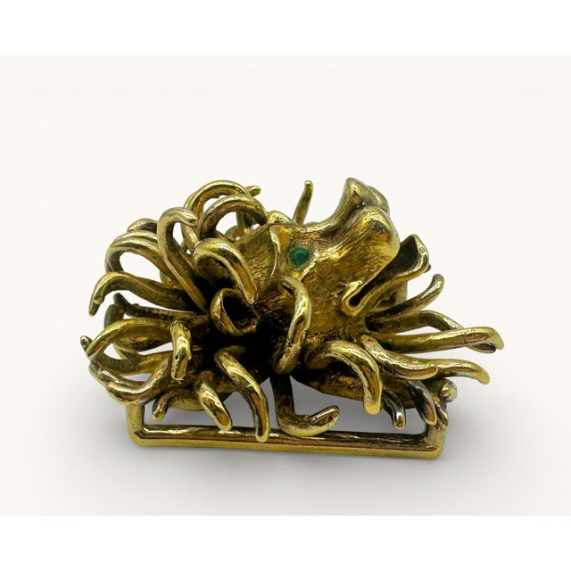 Vintage Cartier James Schwabe Vermeil Over Sterling Silver Lion's Head Trinket or Paper Weight. Created in 1969, this...