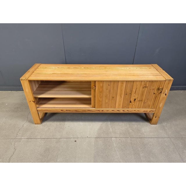 Brown Scandinavian Pine Wood Sideboard, 1960s For Sale - Image 8 of 12