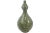 Large 12 inch double bulb gourd shape vintage ceramic crackled glaze over terracotta vase with leaf, vine and flying crane...