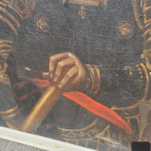 Italian Artist, Portrait of Emperor Caligula in Armor, 17th Century, Oil on Canvas For Sale - Image 17 of 18