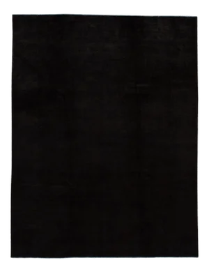 Mid-20th Century Vintage Balck Overdyed Wool Rug