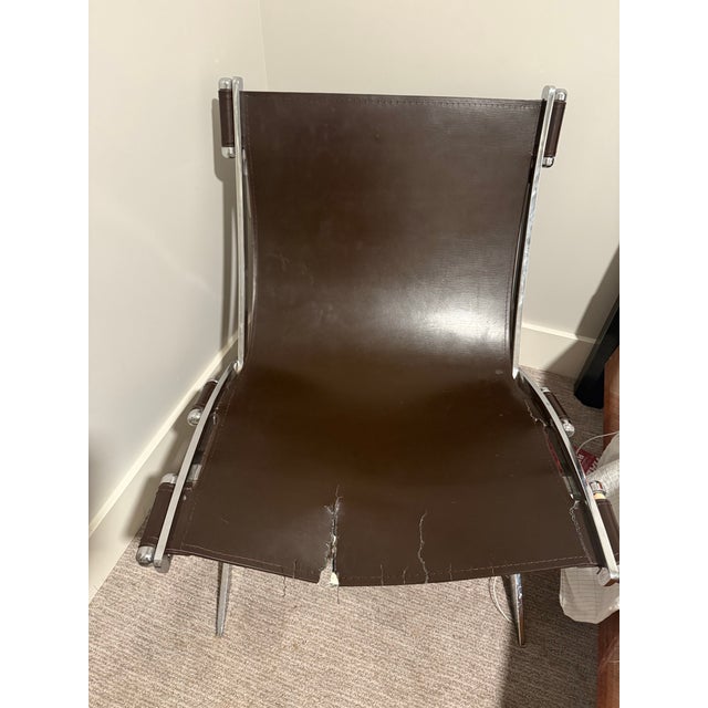 Antonio Citterio Vintage Chrome Scissor Chairs Attributed to Antonio Citterio For Sale - Image 4 of 6