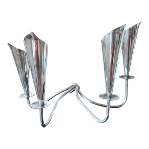 20th Century Hans Jensen Denmark Calla Lily Four Arm Silver Mid-Century Modern Candelabra