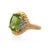 Contemporary Vintage 6 Carat Oval Cut Peridot 14k Gold Fluted Sunburst Ring, Size 9 For Sale - Image 3 of 11