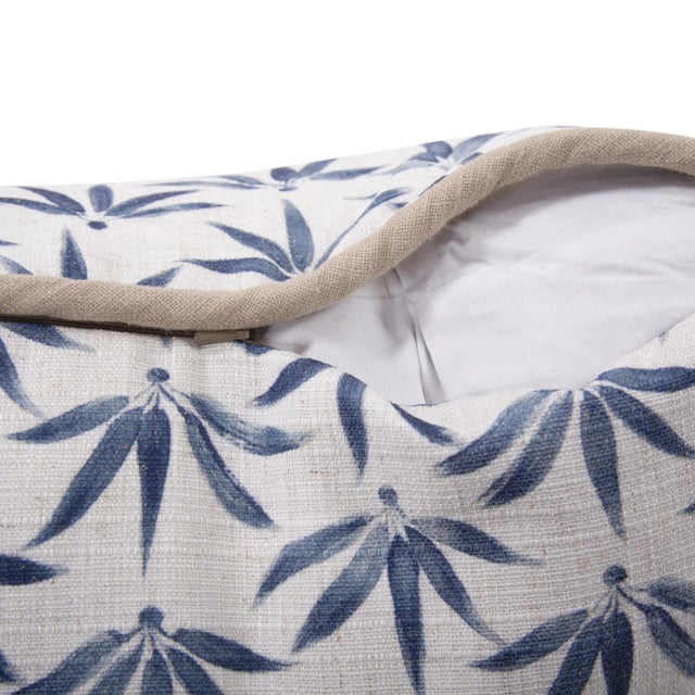 Kenneth Ludwig Chicago 24 x 24 Pillow Hemp Indigo - Down Insert For Sale - Image 4 of 6