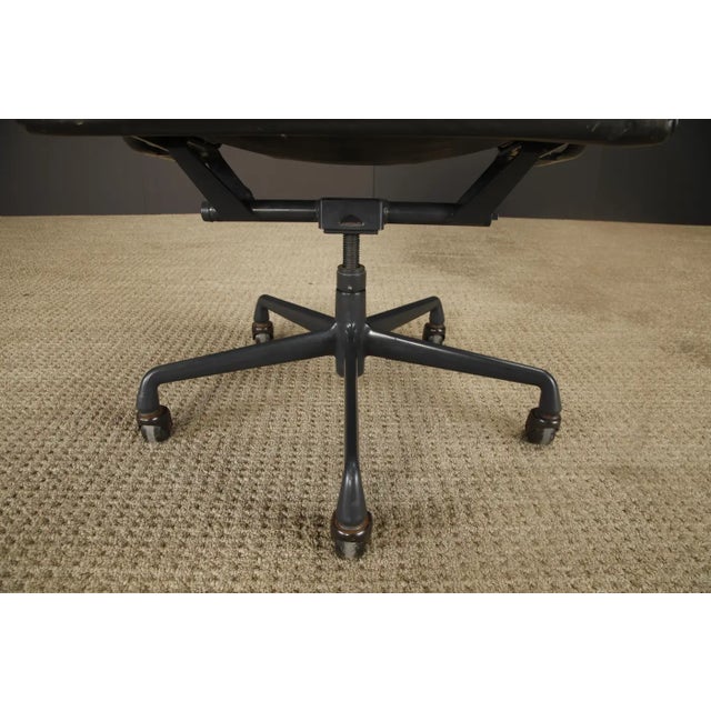 Black on Black Soft Pad Desk Chair by Charles Eames for Herman Miller, Signed For Sale - Image 16 of 18