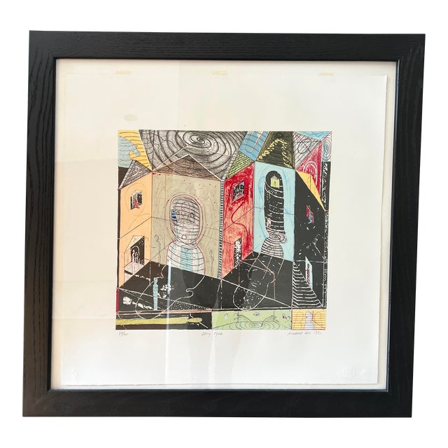 Richard Hull Abstract Architectural Print, Framed For Sale