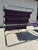 These are original Knoll chairs from Italy. Designed by Mies Van Der Rohe. Vibrant, beautiful purple leather. Bauhaus...