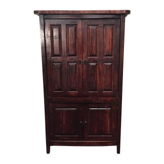 Mahogany Solid Wood 4 Door Armoire For Sale