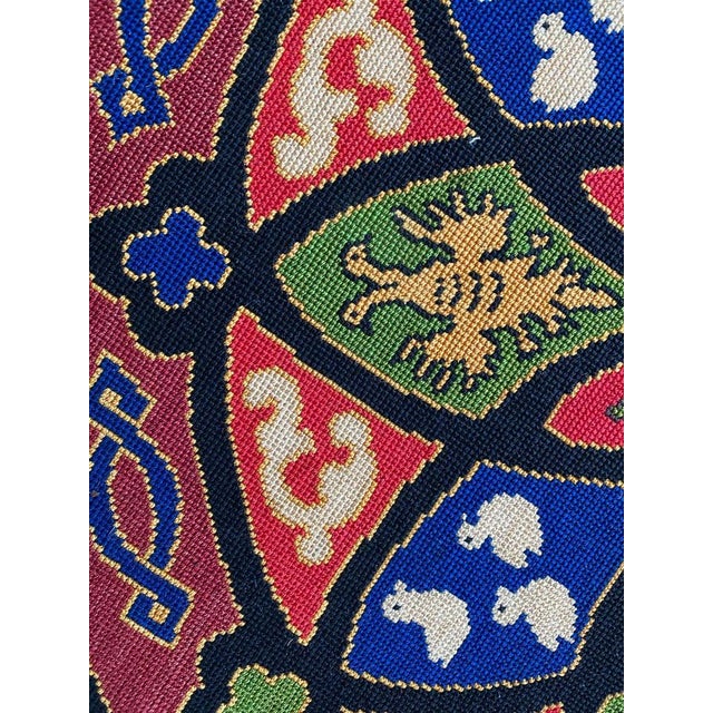 Antique French Needlepoint Round Tapestry, 1890s For Sale - Image 5 of 16