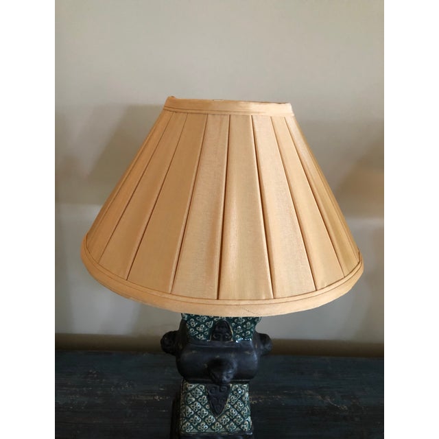 Primitive, Pre-Columbian style vases made into lamps. Vases are enhanced with hand applied glaze. New, off white...