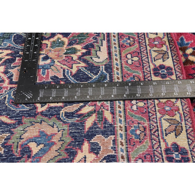 Textile Vintage Indian Agra Rug, 13'01 X 14'07 For Sale - Image 7 of 10
