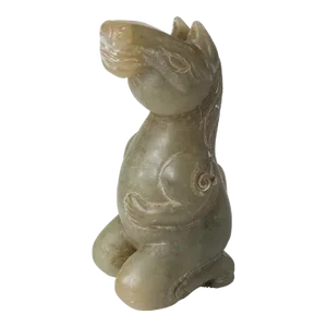 20th Century Chinese Carved Jade Zodiac Horse Figure