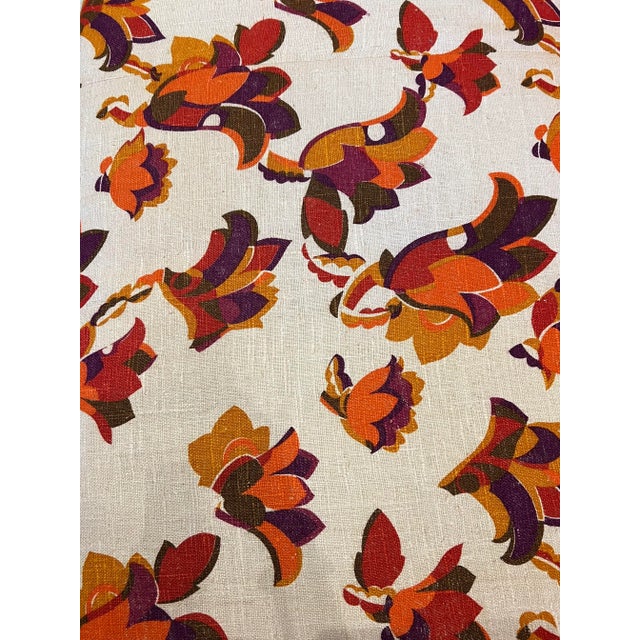 Textile Vintage Sofa Reupholstered in Vintage 70's Floral Dead Stock Fabric For Sale - Image 7 of 8