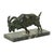 Beautiful antique solid bronze statue of a goat or ram mounted on a rectangular marble base. This animal sculpture is in...