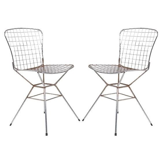 Architectural Steel Wire Chairs, 1970s, Set of 2 For Sale - Image 9 of 9