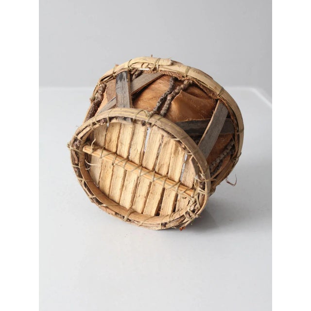 Vintage Rustic Bark Basket For Sale - Image 9 of 10