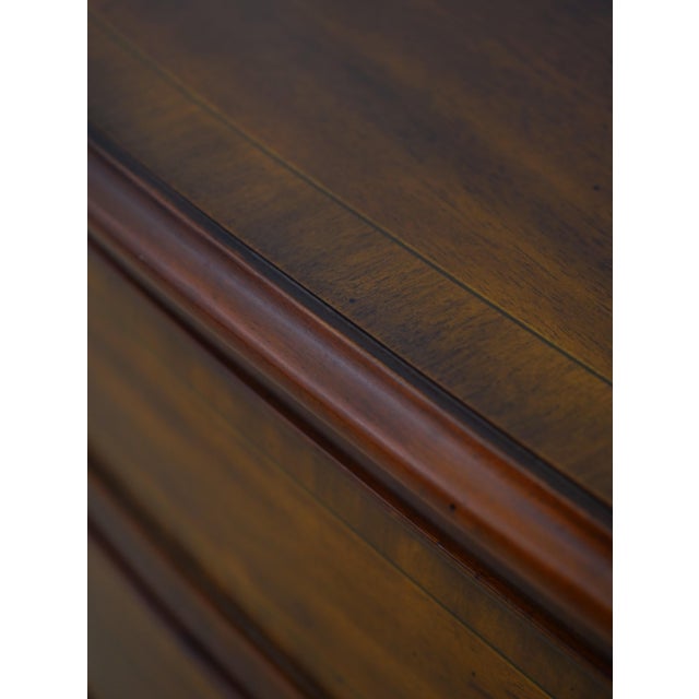 Brown Maitland Smith Federal Style Mahogany Bowfront Chest of Drawers For Sale - Image 8 of 18