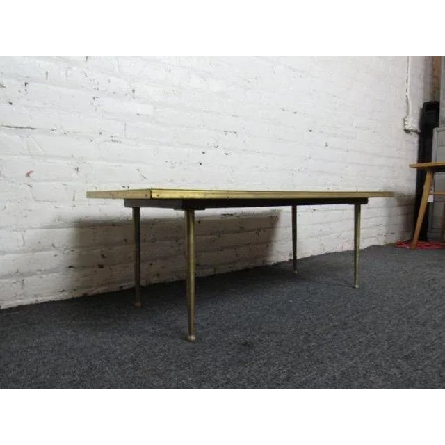 Mid 20th Century Small Mid-Century Modern Brass Coffee Table For Sale - Image 5 of 11