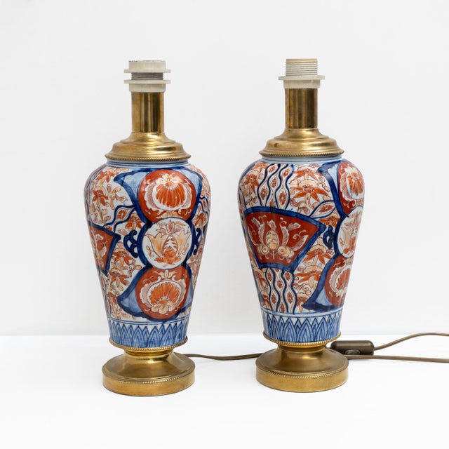 Blue Meiji Imari Porcelain Vases with Gilt Bronze Mounts, Japan, 1800, Set of 2 For Sale - Image 8 of 8