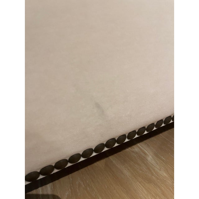 White Classic White Velvet Sofa With Nailhead Trim – 83.5” Traditional Couch For Sale - Image 8 of 11